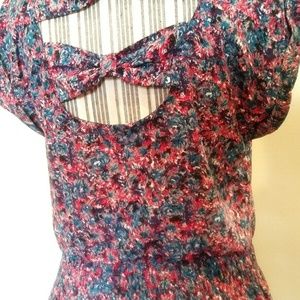 Floral Bow Keyhole Dress